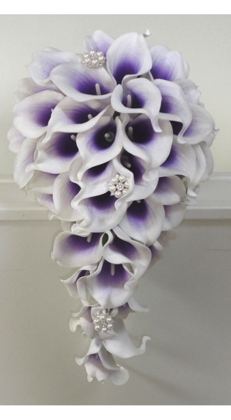 Real Touch Purple Picasso Calla Lily Shower Bouquet